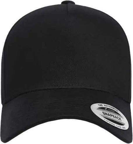 Yupoong 5079 Retro Cotton Blend Trucker Snapback Cap - Black - Black / One Size Fits Most