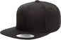 Yupoong 5089M Classics Premium 5-Panel Snapback Cap - Black - Black / 6 5/8’’ - 7 5/8’’
