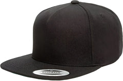 Yupoong 5089M Classics Premium 5-Panel Snapback Cap - Black - Black / 6 5/8’’ - 7 5/8’’
