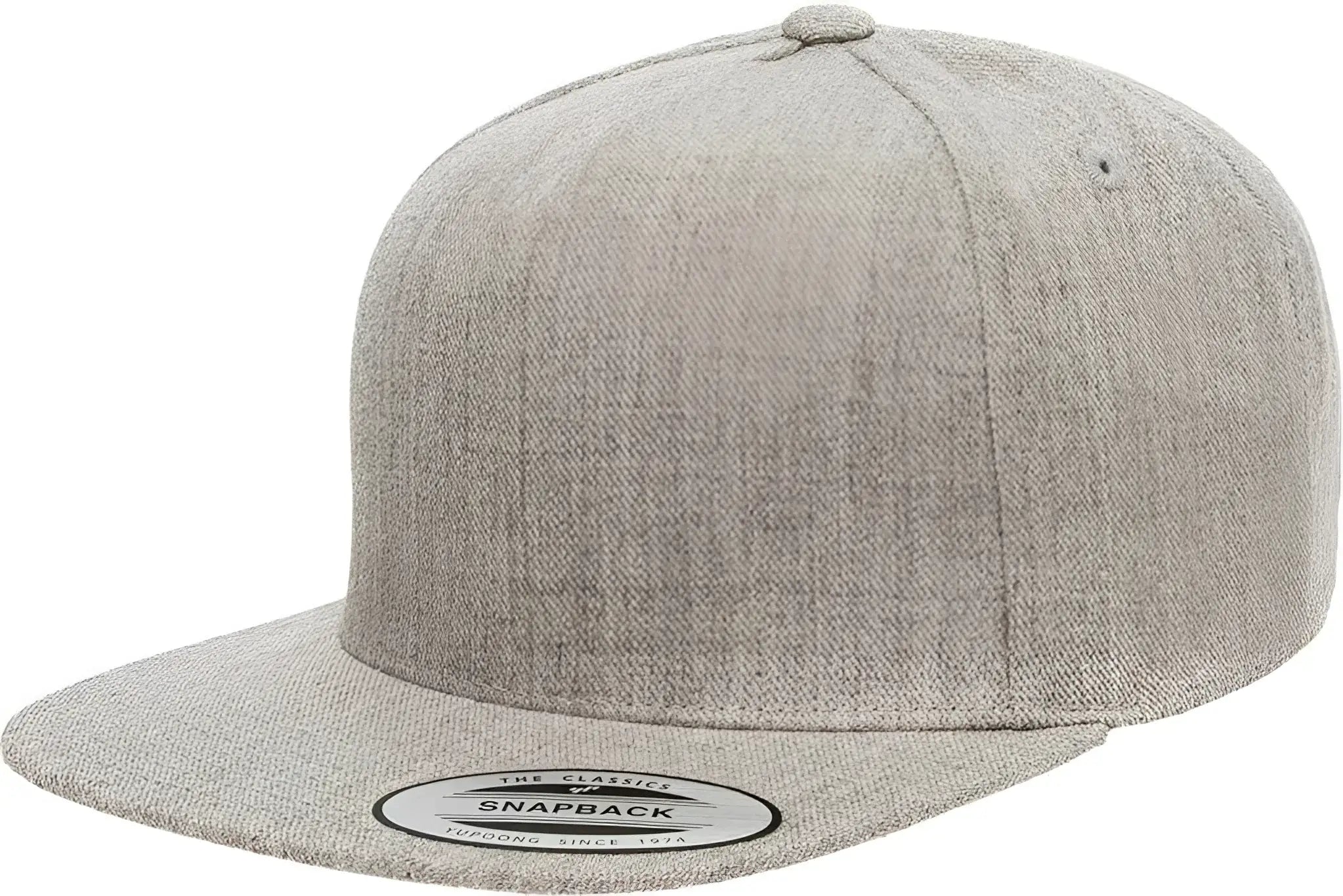 Yupoong 5089M Classics Premium 5-Panel Snapback Cap - Heather - Gray / 6 5/8’’ - 7 5/8’’