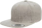Yupoong 5089M Classics Premium 5-Panel Snapback Cap - Heather - Gray / 6 5/8’’ - 7 5/8’’