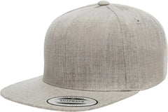 Yupoong 5089M Classics Premium 5-Panel Snapback Cap - Heather - Gray / 6 5/8’’ - 7 5/8’’