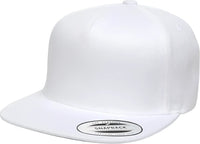 Yupoong 5089M Classics Premium 5-Panel Snapback Cap - White - White / 6 5/8’’ - 7 5/8’’