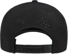 Yupoong 5389AP 5-Panel Snapback with Perforated Cap - Black - Black / One Size Fits Most