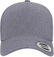 Yupoong 5389AP 5-Panel Snapback with Perforated Cap - Heather Gray - Gray / One Size Fits Most