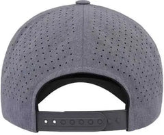 Yupoong 5389AP 5-Panel Snapback with Perforated Cap - Heather Gray - Gray / One Size Fits Most
