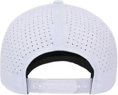 Yupoong 5389AP 5-Panel Snapback with Perforated Cap - White - White / One Size Fits Most