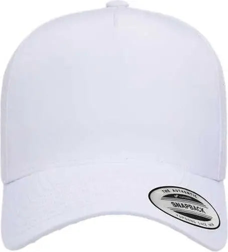 Yupoong 5389AP 5-Panel Snapback with Perforated Cap - White - White / One Size Fits Most