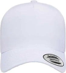 Yupoong 5389AP 5-Panel Snapback with Perforated Cap - White - White / One Size Fits Most