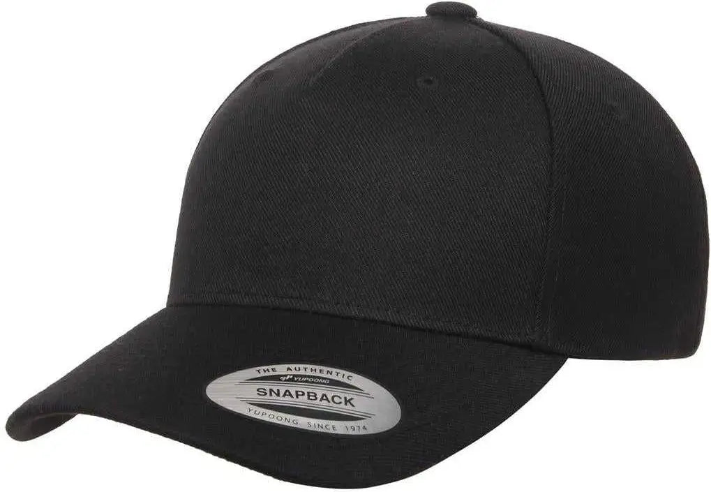 Yupoong 5789M Classics 5 Panel Premium Curved Visor Snapback Cap Black Black / 6 5/8’’ 7 5/8’’