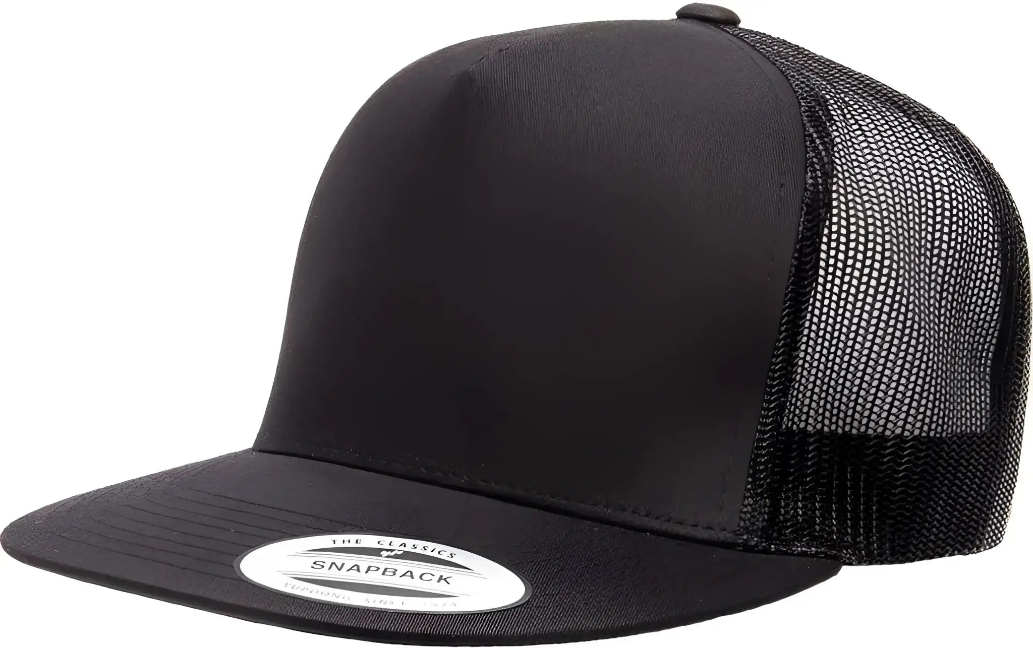 Yupoong 6006 Classics Classic Trucker Cap - Black - Black / 6 5/8’’ - 7 5/8’’