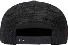 Yupoong 6006 Five-Panel Classic Trucker Cap - Heather Black - Black / One Size Fits Most
