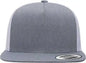 Yupoong 6006 Five-Panel Classic Trucker Cap - Heather White - White / One Size Fits Most