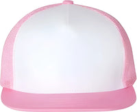 Yupoong 6006 Five Panel Classic Trucker Cap Pink White Pink Pink White / One Size Fits Most