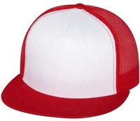 Yupoong 6006 Five Panel Classic Trucker Cap Red White Red Red White / One Size Fits Most