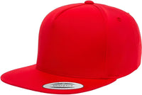 Yupoong 6007 Classics 5 Panel Cotton Twill Snapback Cap Red Red / 6 5/8’’ 7 5/8’’