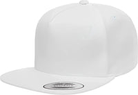 Yupoong 6007 Classics 5 Panel Cotton Twill Snapback Cap White White / 6 5/8’’ 7 5/8’’
