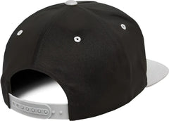 Yupoong 6007T Classics 5 Panel Cotton Twill Snapback Cap 2 Tone Black Silver Black Light Gray / 6 5/8’’ 7 5/8’’