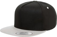 Yupoong 6007T Classics 5 Panel Cotton Twill Snapback Cap 2 Tone Black Silver Black Light Gray / 6 5/8’’ 7 5/8’’