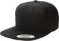 Yupoong 6089M Classics Premium Snapback Cap - Black - Black / 6 5/8’’ - 7 5/8’’