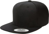 Yupoong 6089M Classics Premium Snapback Cap - Black - Black / 6 5/8’’ - 7 5/8’’