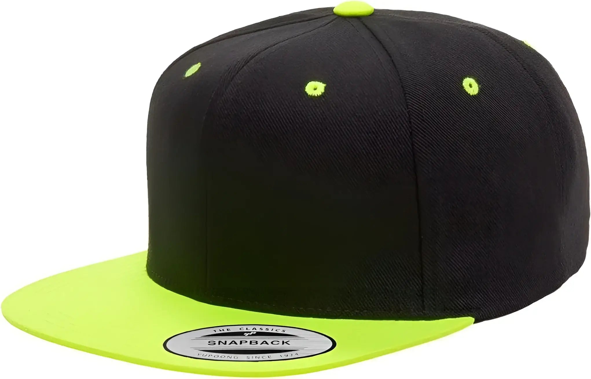 Yupoong 6089MT Classics Premium Snapback Cap 2 Tone Black Neon Green Black Green / 6 5/8’’ 7 5/8’’