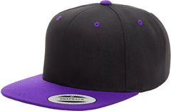 Yupoong 6089MT Classics Premium Snapback Cap 2 Tone Black Purple Black Purple / 6 5/8’’ 7 5/8’’