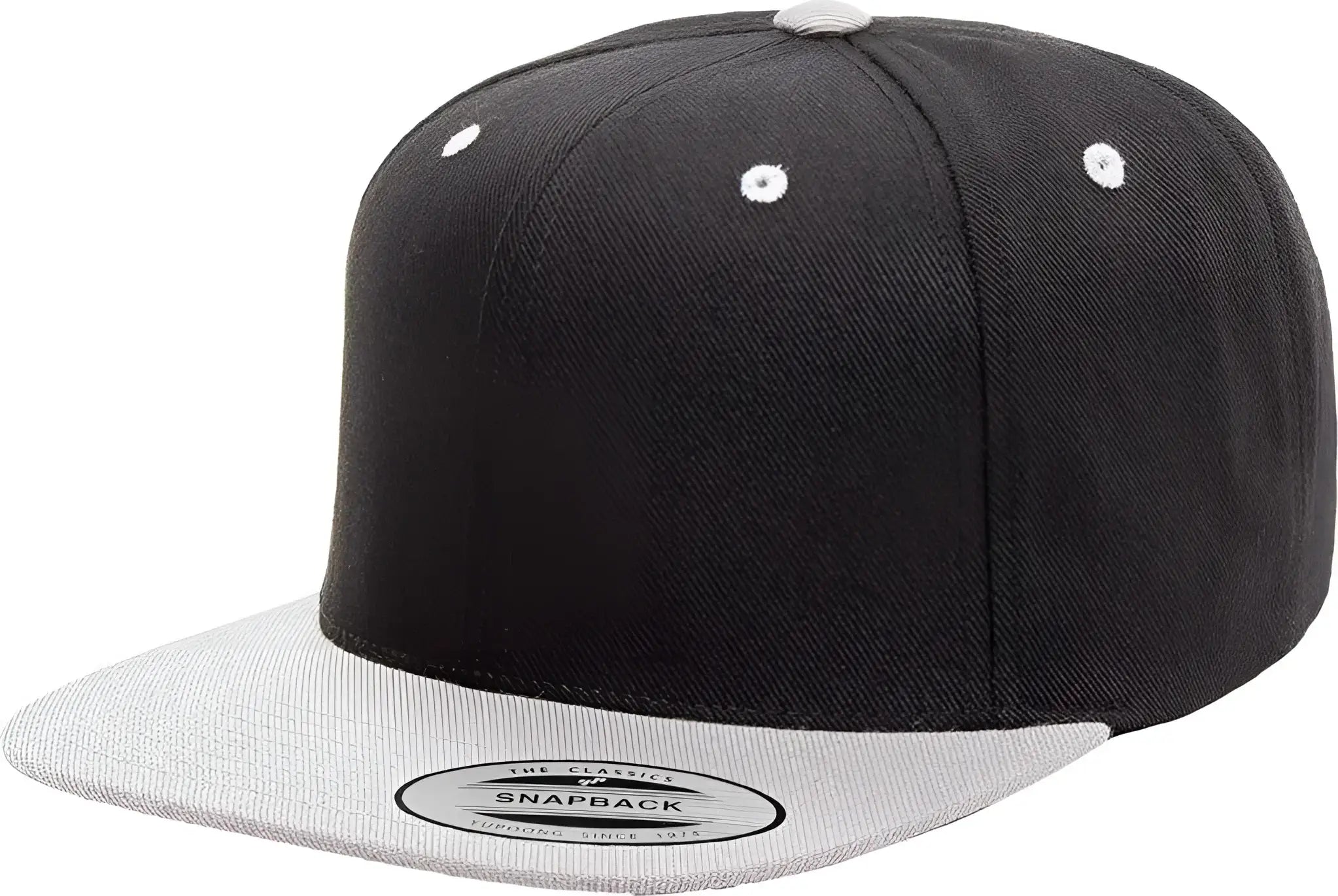 Yupoong 6089MT Classics Premium Snapback Cap 2 Tone Black Silver Black Light Gray / 6 5/8’’ 7 5/8’’