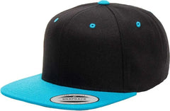 Yupoong 6089MT Classics Premium Snapback Cap 2 Tone Black Teal Black Teal / 6 5/8’’ 7 5/8’’