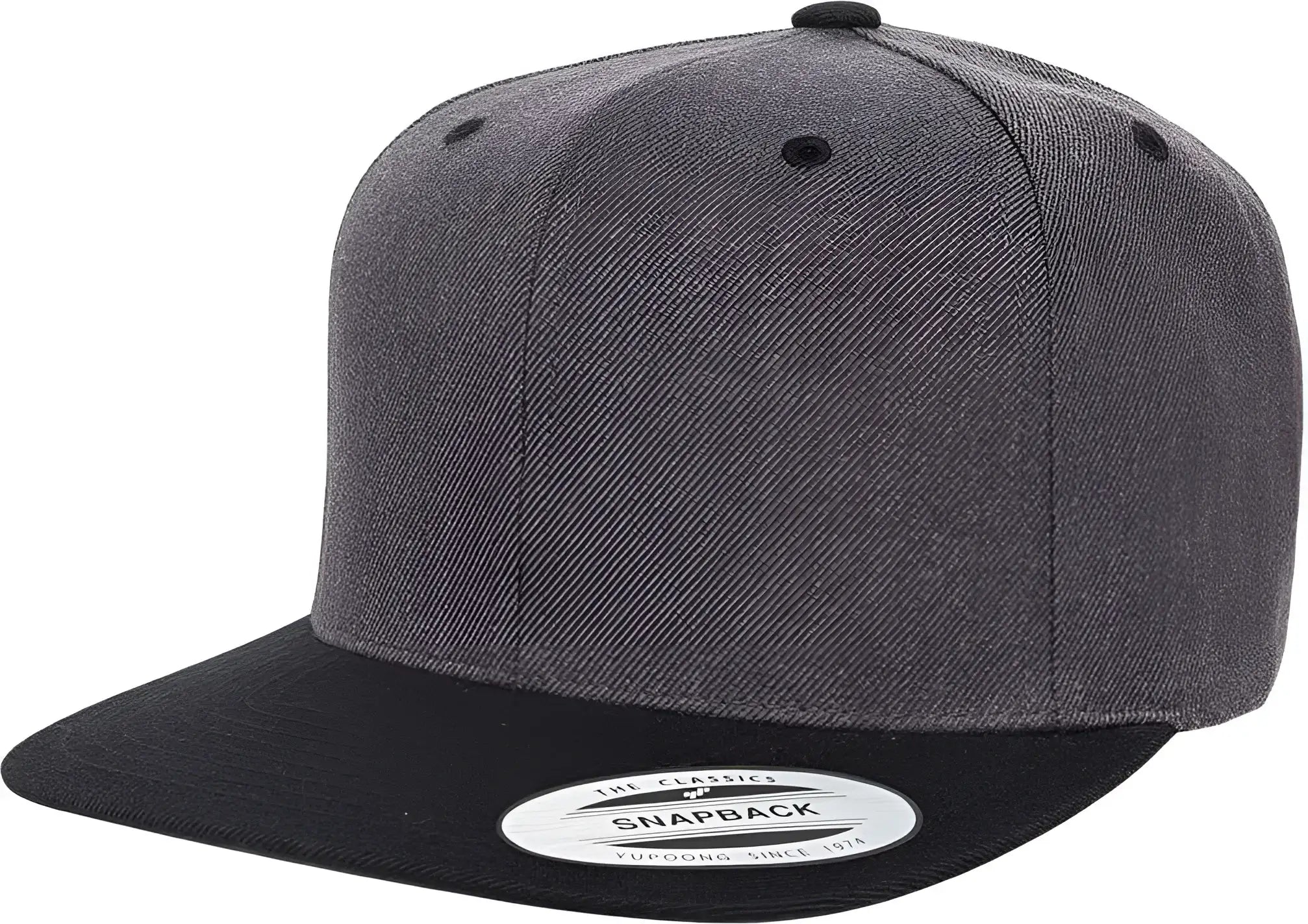 Yupoong 6089MT Classics Premium Snapback Cap 2 Tone Dark Heather Black Dark Gray Black / 6 5/8’’ 7 5/8’’