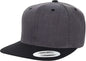 Yupoong 6089MT Classics Premium Snapback Cap 2 Tone Dark Heather Black Dark Gray Black / 6 5/8’’ 7 5/8’’