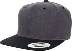 Yupoong 6089MT Classics Premium Snapback Cap 2 Tone Dark Heather Black Dark Gray Black / 6 5/8’’ 7 5/8’’