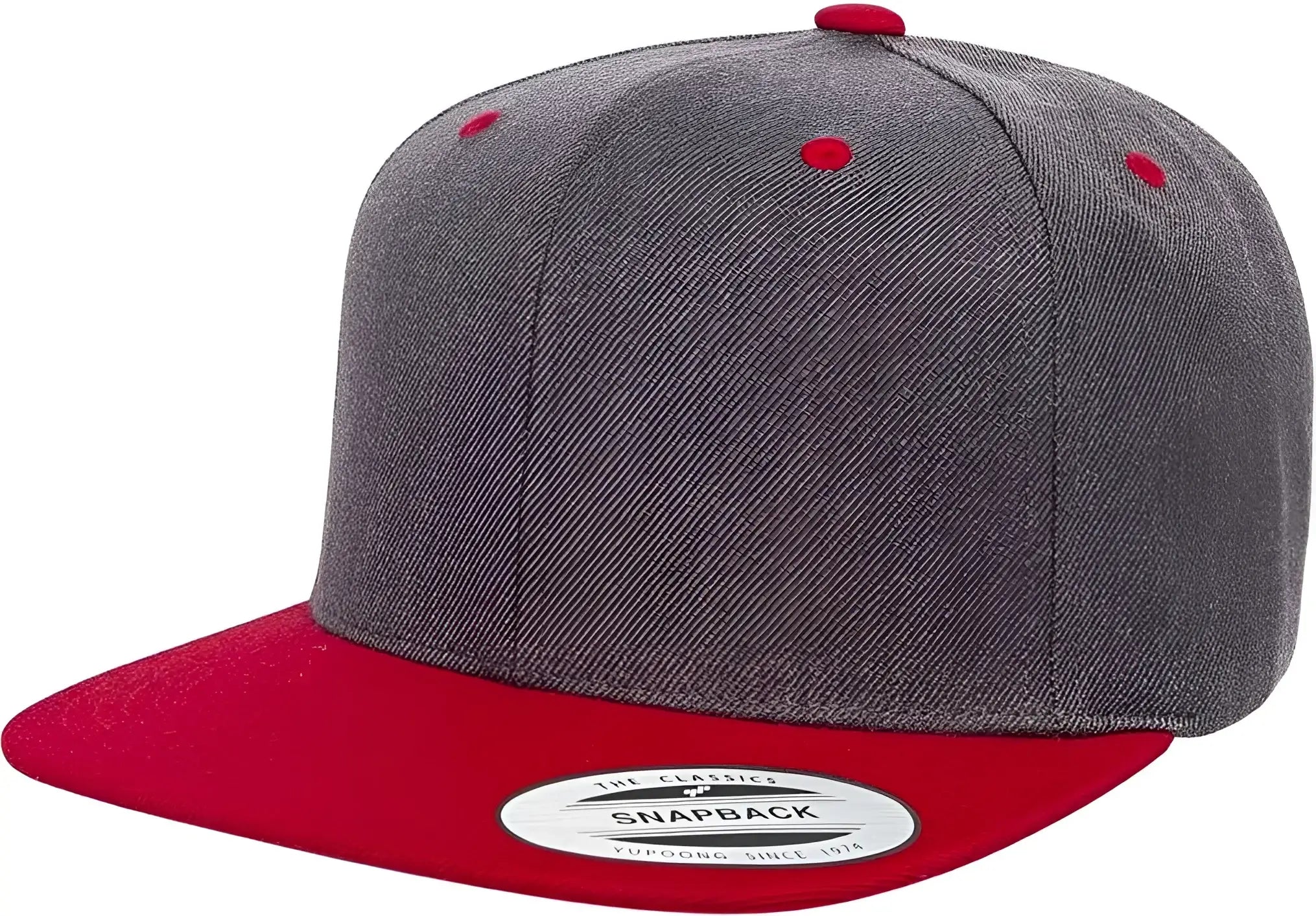 Yupoong 6089MT Classics Premium Snapback Cap 2-Tone - Dark Heather Red - Dark Gray Red / 6 5/8’’ - 7 5/8’’