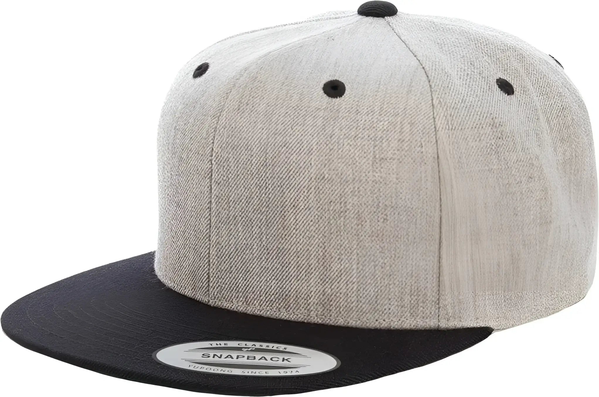 Yupoong 6089MT Classics Premium Snapback Cap 2 Tone Heather Black Gray Black / 6 5/8’’ 7 5/8’’