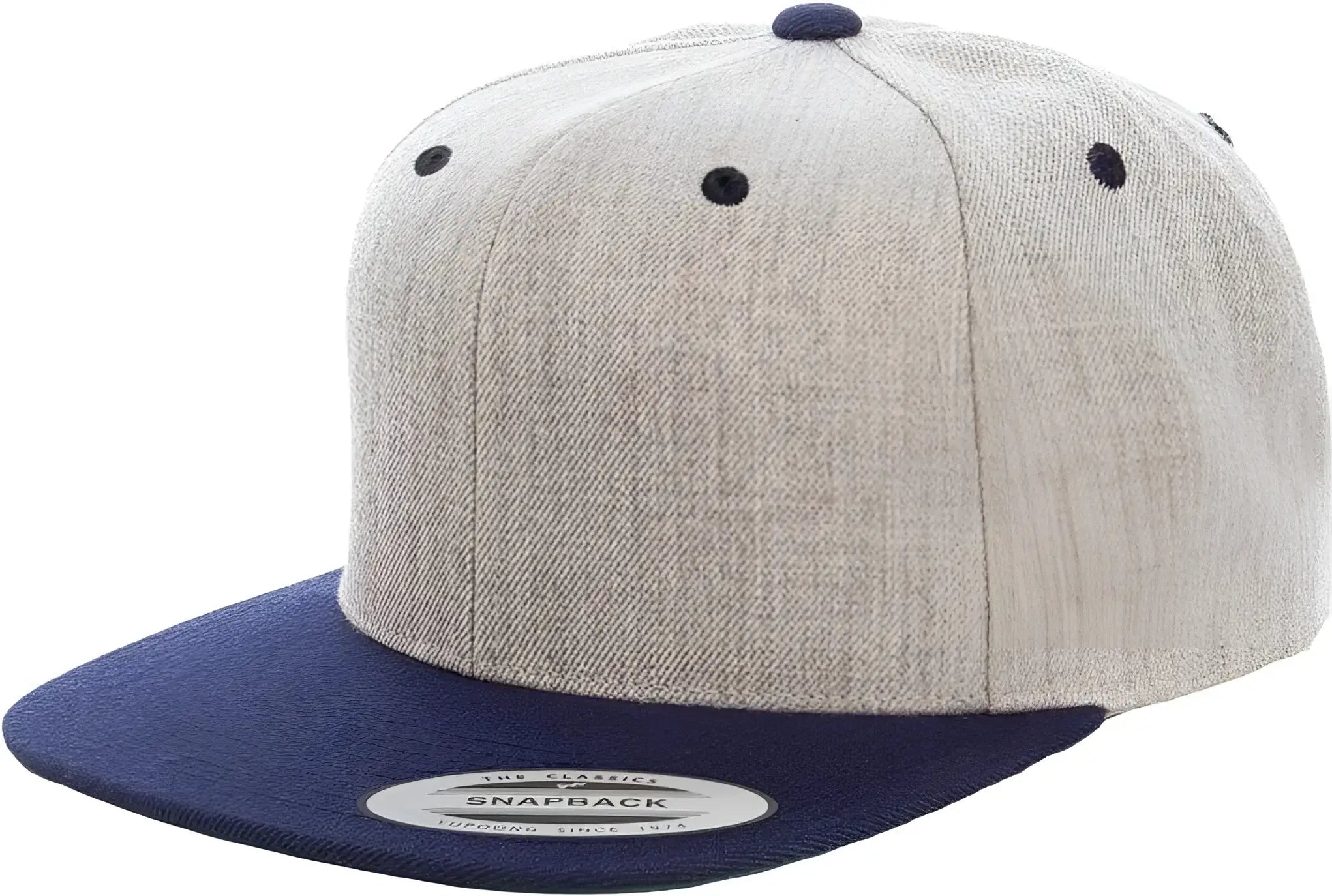 Yupoong 6089MT Classics Premium Snapback Cap 2 Tone Heather Navy Gray Navy / 6 5/8’’ 7 5/8’’