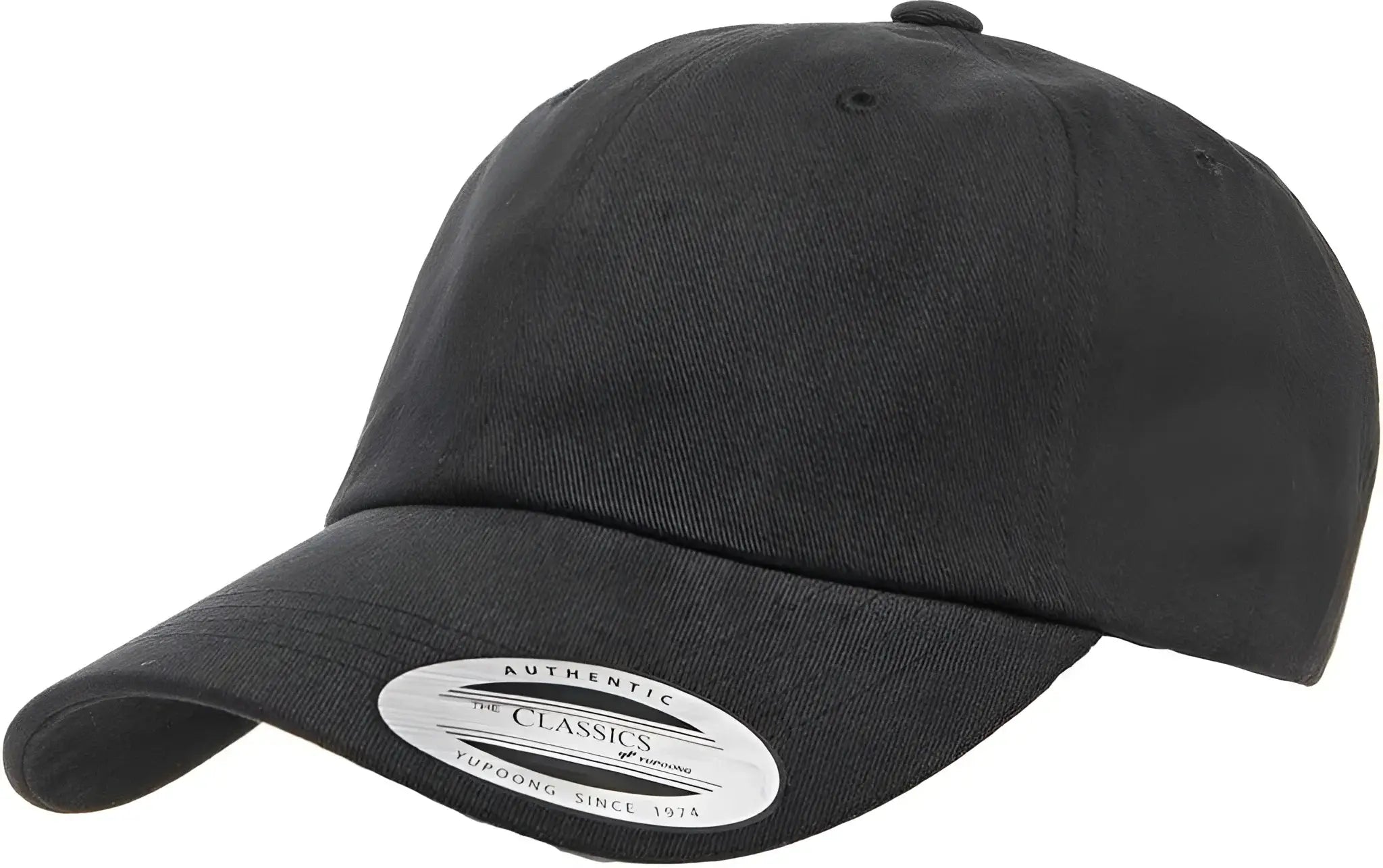 Yupoong 6245PT Classics Peached Cotton Twill Dad Cap - Black - Black / 6 5/8’’ - 7 5/8’’
