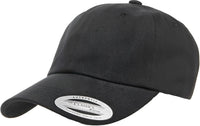 Yupoong 6245PT Classics Peached Cotton Twill Dad Cap - Black - Black / 6 5/8’’ - 7 5/8’’