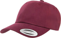 Yupoong 6245PT Classics Peached Cotton Twill Dad Cap - Maroon - Maroon / 6 5/8’’ - 7 5/8’’