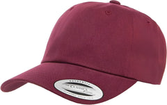 Yupoong 6245PT Classics Peached Cotton Twill Dad Cap - Maroon - Maroon / 6 5/8’’ - 7 5/8’’
