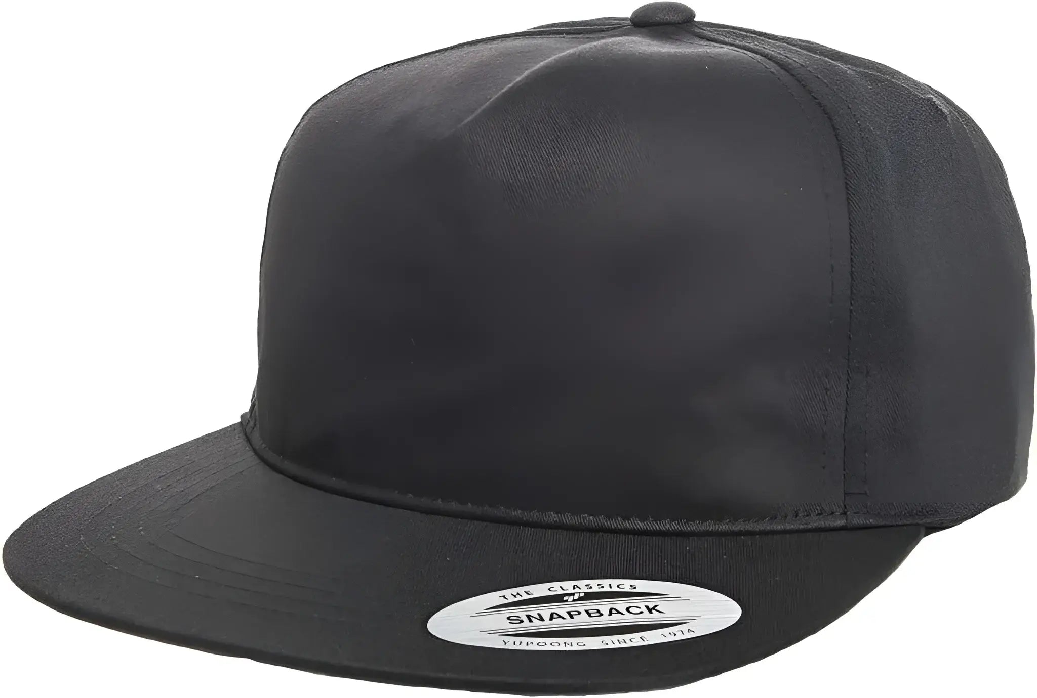 Yupoong 6502 Classics Unstructured 5- Panel Snapback Cap - Black - Black / 6 5/8’’ - 7 5/8’’