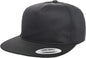 Yupoong 6502 Classics Unstructured 5- Panel Snapback Cap - Black - Black / 6 5/8’’ - 7 5/8’’