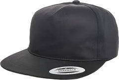 Yupoong 6502 Classics Unstructured 5- Panel Snapback Cap - Black - Black / 6 5/8’’ - 7 5/8’’