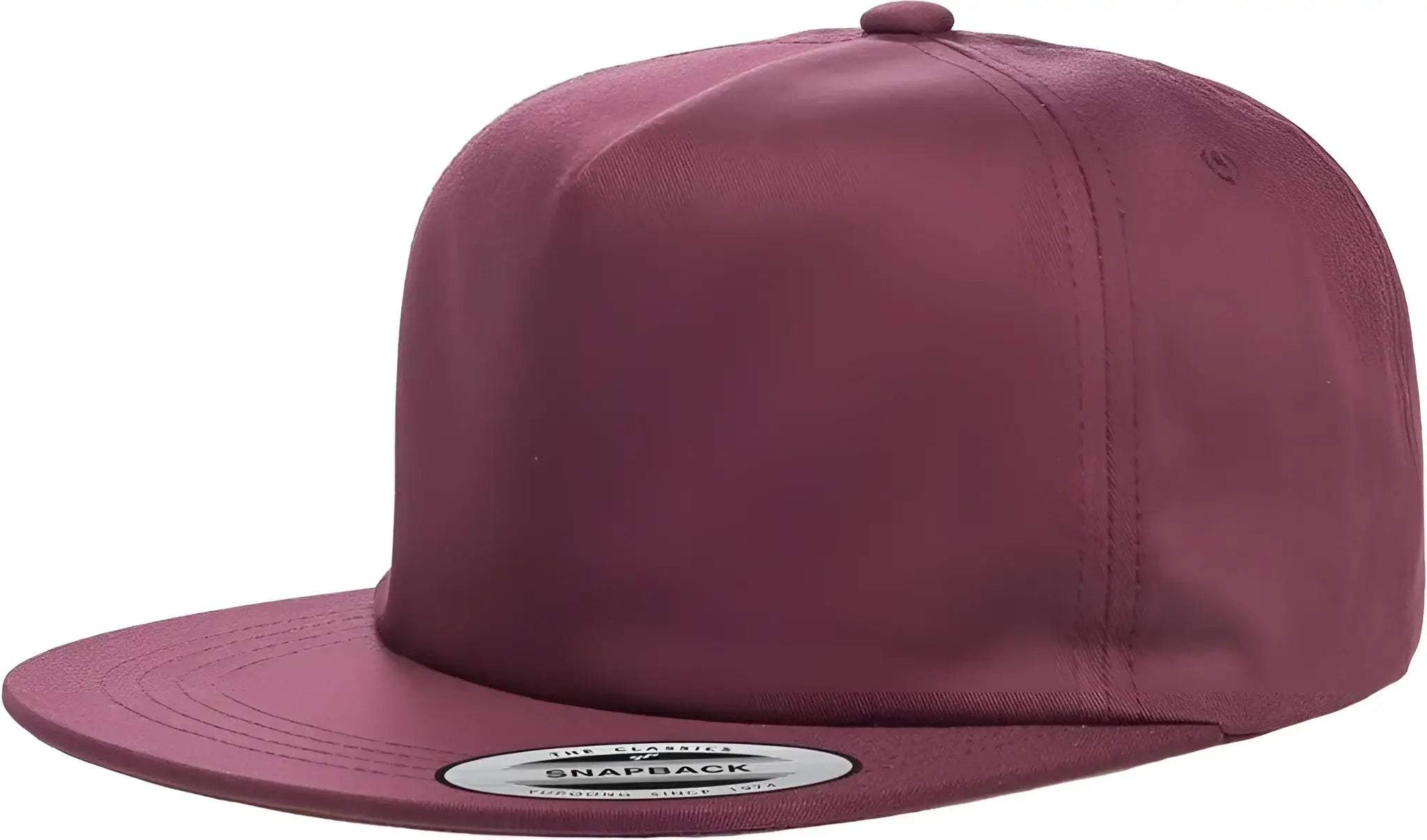Yupoong 6502 Classics Unstructured 5- Panel Snapback Cap - Maroon - Maroon / 6 5/8’’ - 7 5/8’’