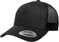 Yupoong 6506 Classics 5 Panel Retro Trucker Cap Black Black / 6 5/8’’ 7 5/8’’