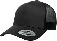 Yupoong 6506 Classics 5 Panel Retro Trucker Cap Black Black / 6 5/8’’ 7 5/8’’