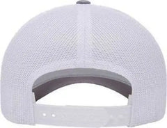 Yupoong 6506 Five-Panel Retro Trucker Cap - Heather White - White / One Size Fits Most