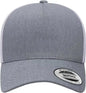 Yupoong 6506 Five-Panel Retro Trucker Cap - Heather White - White / One Size Fits Most