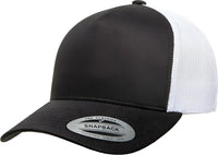Yupoong 6506T Classics 5 Panel Retro Trucker Cap 2 Tone Black White Black White / 6 5/8’’ 7 5/8’’
