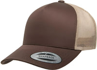 Yupoong 6506T Classics 5 Panel Retro Trucker Cap 2 Tone Brown Khaki Brown Khaki / 6 5/8’’ 7 5/8’’