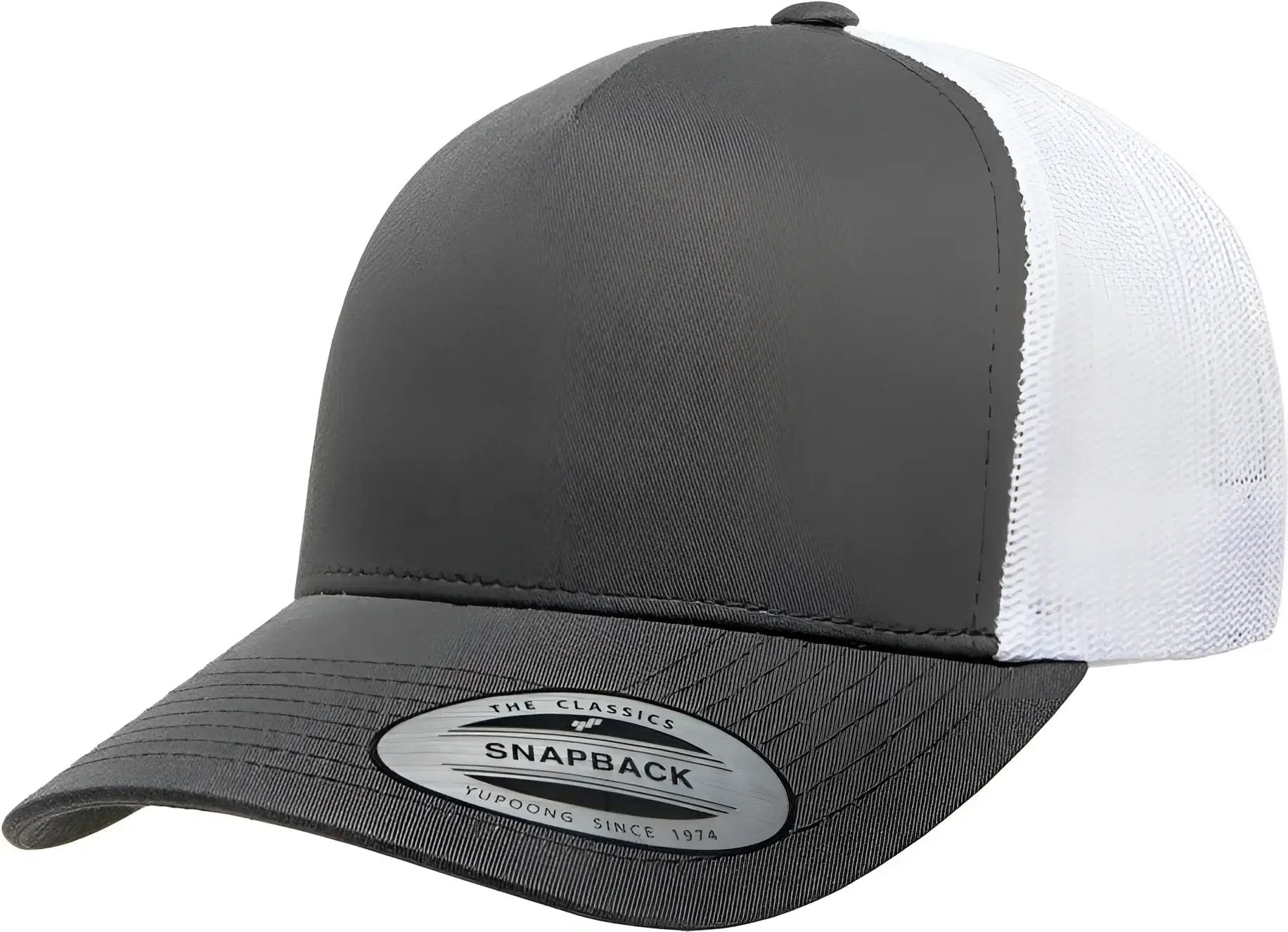 Yupoong 6506T Classics 5 Panel Retro Trucker Cap 2 Tone Charcoal White Dark Gray White / 6 5/8’’ 7 5/8’’